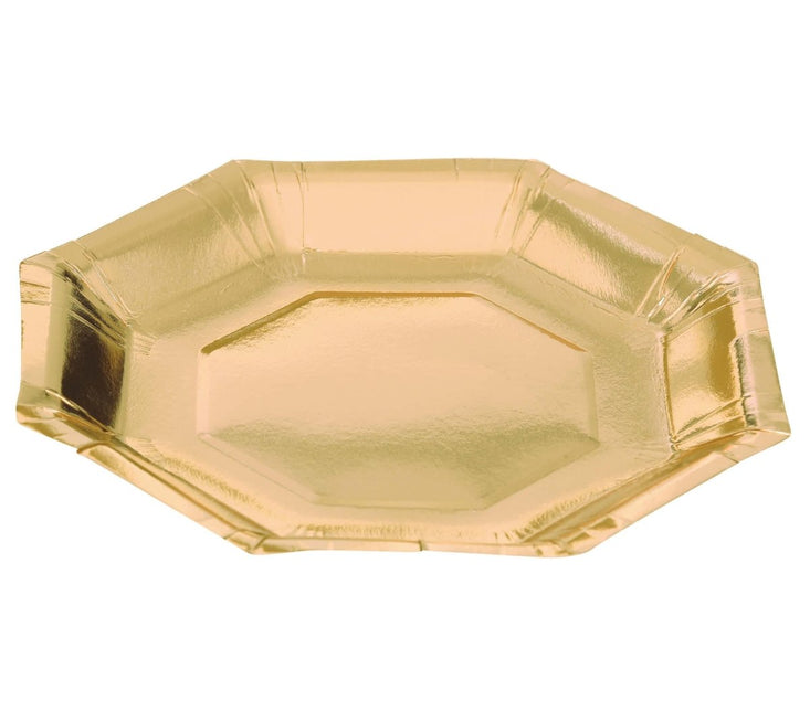 Gouden Borden Papier 23cm 6st van Fiestas Guirca koop je bij Partywinkel