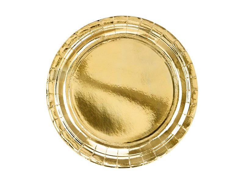 Gouden Borden Papier 23cm 6st van Partydeco koop je bij Partywinkel