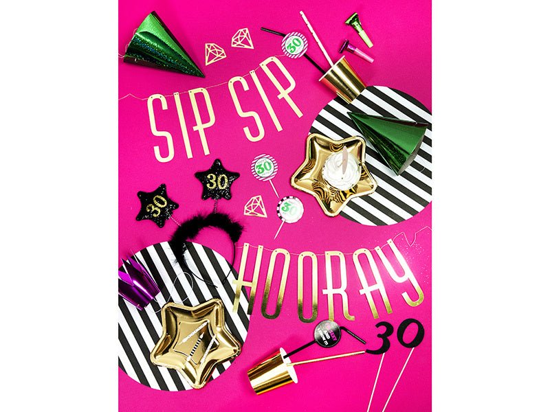 Gouden Borden Ster 18cm 6st van Partydeco koop je bij Partywinkel