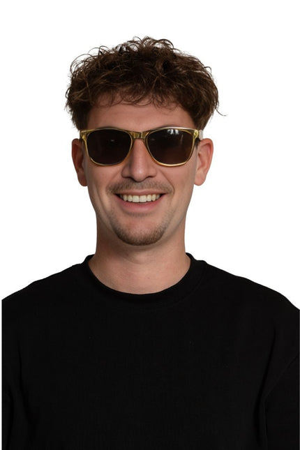 Gouden Bril Metalic van Partychimp koop je bij Partywinkel