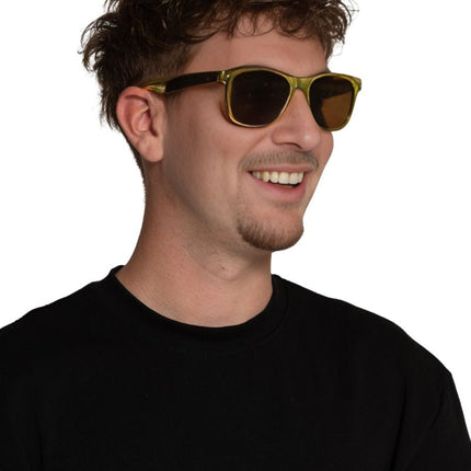 Gouden Bril Metalic van Partychimp koop je bij Partywinkel