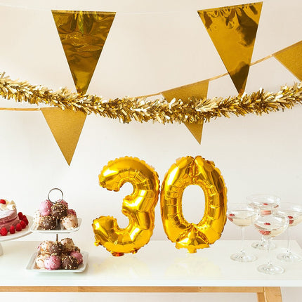 Gouden Cijfer Ballon 9 Jaar 36cm van Boland koop je bij Partywinkel