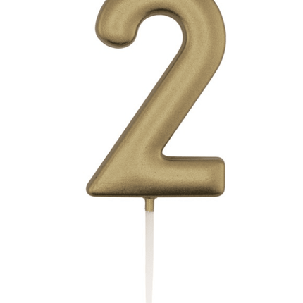 Gouden Cijferkaars 2 van Unique koop je bij Partywinkel