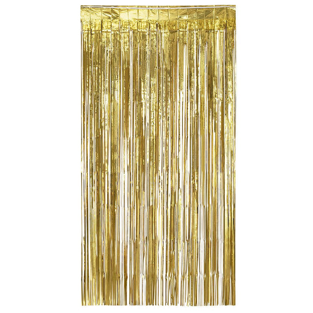 Gouden Deurgordijn Metallic 2m van Boland koop je bij Partywinkel