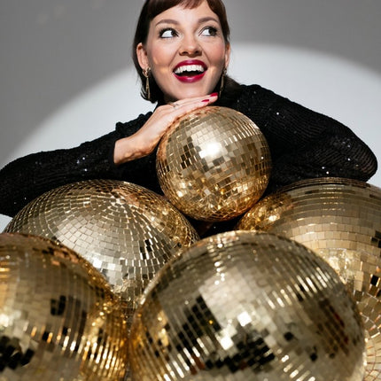 Gouden Discobal 30cm van Partydeco koop je bij Partywinkel