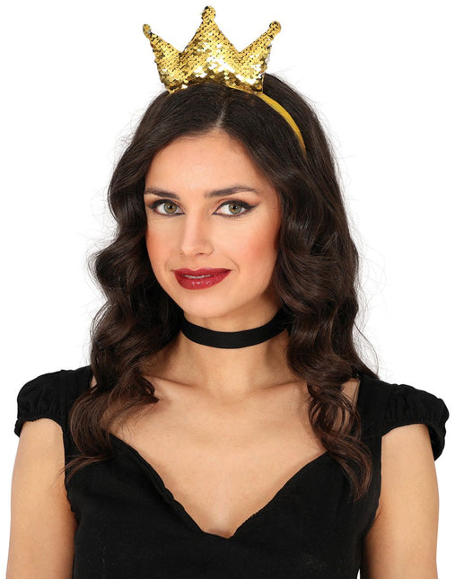 Gouden Haarband Met Kroon van Fiestas Guirca koop je bij Partywinkel