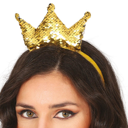 Gouden Haarband Met Kroon van Fiestas Guirca koop je bij Partywinkel