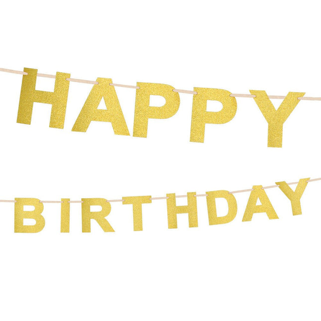 Slinger ''Happy Birthday'' Verjaardag Decoratie, wit, 5 m Slinger ''Happy Birthday'' Verjaardag Decoratie, wit, 5 m