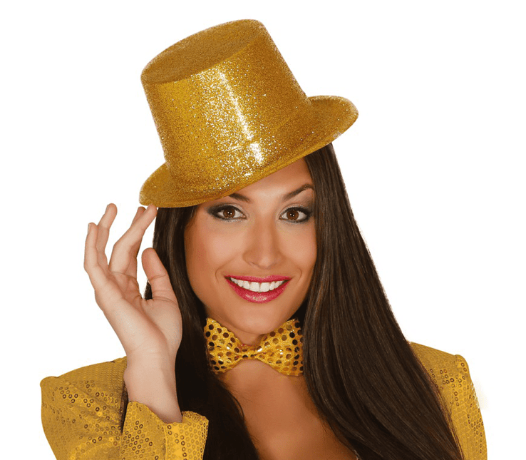 Gouden Hoge Hoed Glitters van Fiestas Guirca koop je bij Partywinkel