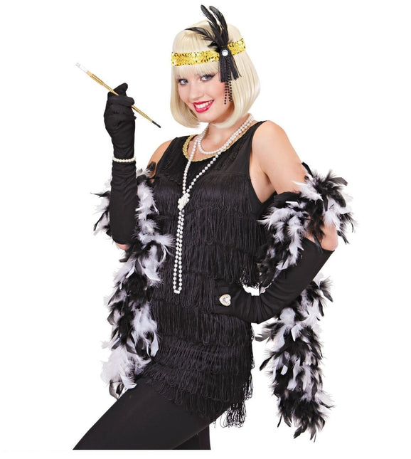 Gouden Hoofdband Pailletten Met Veren van Widmann koop je bij Partywinkel