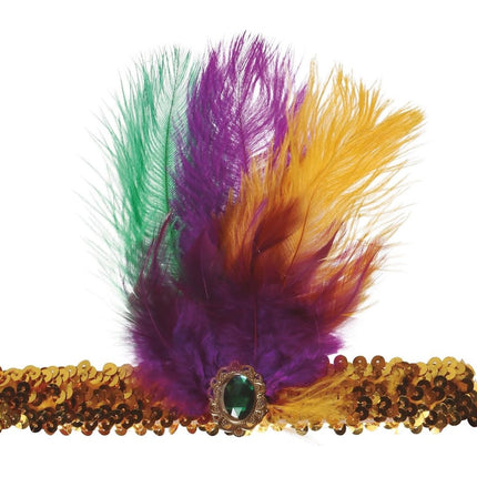 Gouden Hoofdband Veren van Fiestas Guirca koop je bij Partywinkel