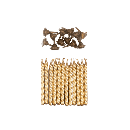 Gouden Kaarsjes 6cm 12st van WeFiesta koop je bij Partywinkel