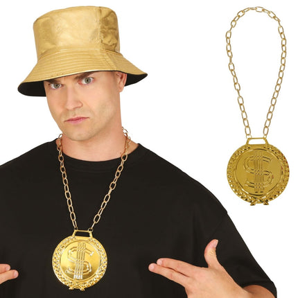 Gouden Ketting 11cm van Fiestas Guirca koop je bij Partywinkel