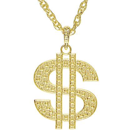 Gouden Ketting Dollar Strass van Widmann koop je bij Partywinkel