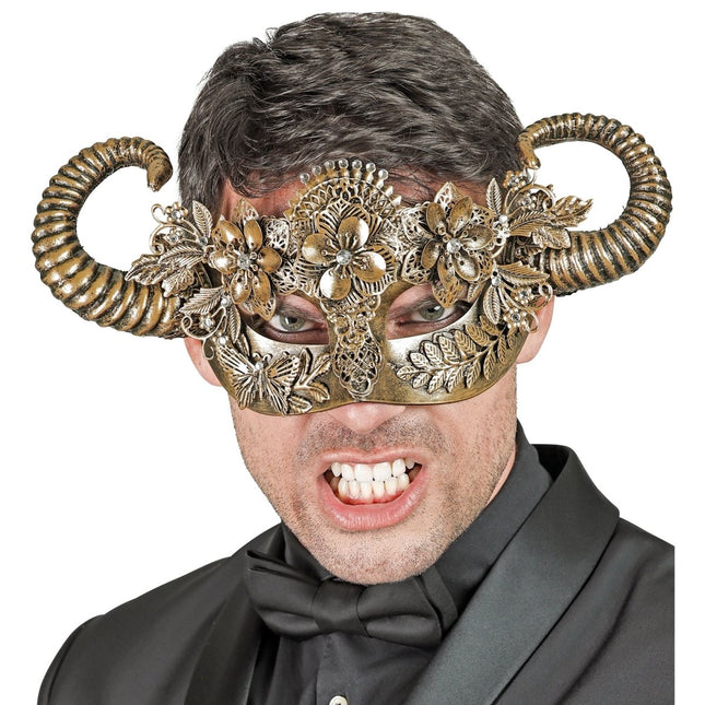 Gouden Oogmasker Ram van Widmann koop je bij Partywinkel