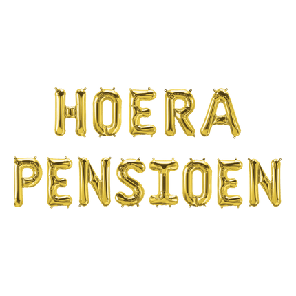 Gouden Pensioen Ballonnen Set 1,9m van Paper Dreams koop je bij Partywinkel
