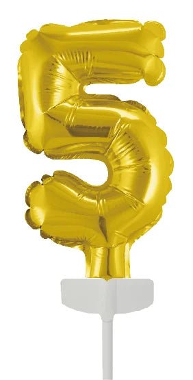 Gouden Taarttopper 5 Jaar Folieballon 12,5cm van WeFiesta koop je bij Partywinkel