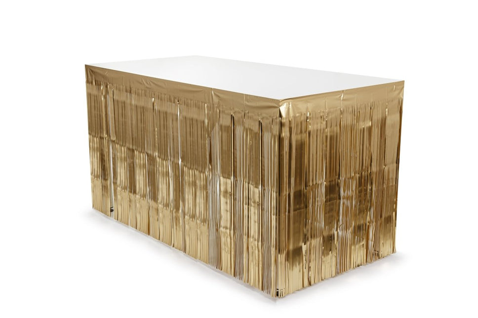 Gouden Tafelrok 3m van Partydeco koop je bij Partywinkel
