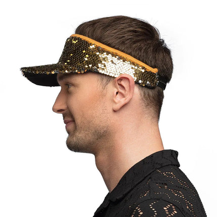 Gouden Zonneklep Pailletten van Boland koop je bij Partywinkel