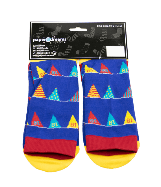 Grappige Sokken 18 Jaar Vlaggetjes 1 paar van Paper Dreams koop je bij Partywinkel