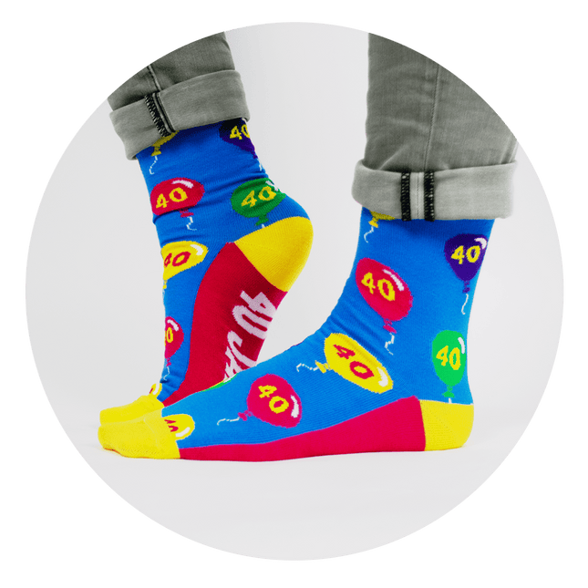 Grappige Sokken 40 Jaar Ballonen 1 paar van Paper Dreams koop je bij Partywinkel
