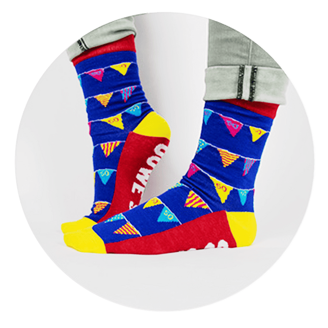 Grappige Sokken 50 Jaar Vlaggetjes 1 paar van Paper Dreams koop je bij Partywinkel