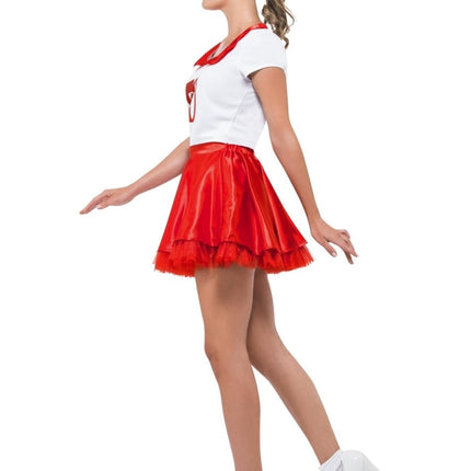 Grease Kostuum Rood Wit Dames Sandy van Smiffys koop je bij Partywinkel