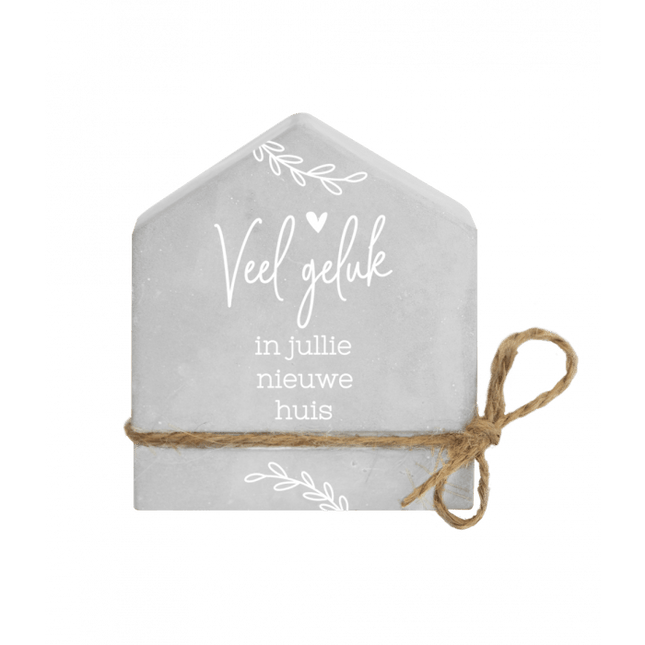 Grijze Cement Huisje Nieuw Huis 8cm van Paper Dreams koop je bij Partywinkel