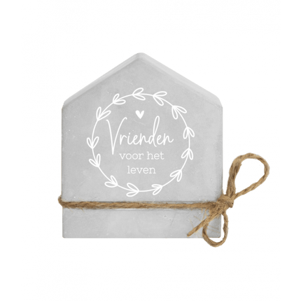 Grijze Cement Huisje Vrienden 8cm van Paper Dreams koop je bij Partywinkel