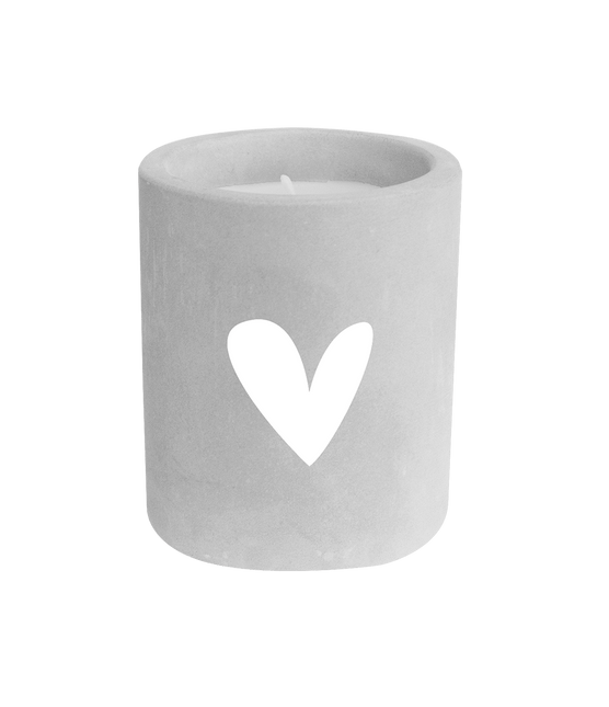Grijze Cement Kaars Hartje 8cm van Paper Dreams koop je bij Partywinkel