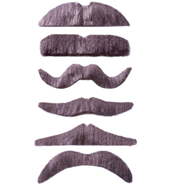 Grijze Nep Snor van Widmann koop je bij Partywinkel