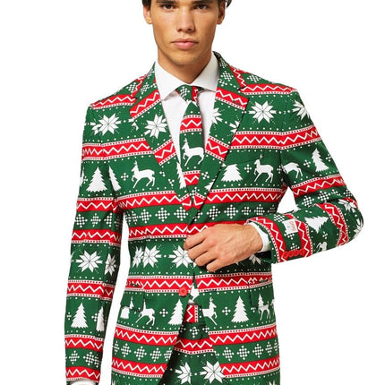 Groen Rode Pak Kerstmis van OppoSuits koop je bij Partywinkel