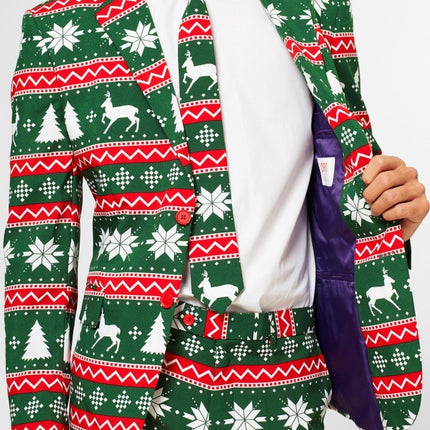Groen Rode Pak Kerstmis van OppoSuits koop je bij Partywinkel
