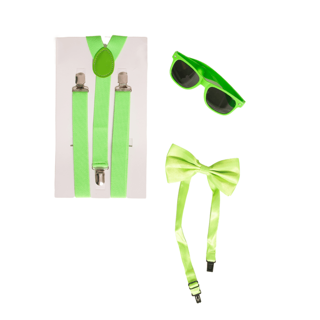 Groene Accessoireset Neon 3 delig van Partychimp koop je bij Partywinkel