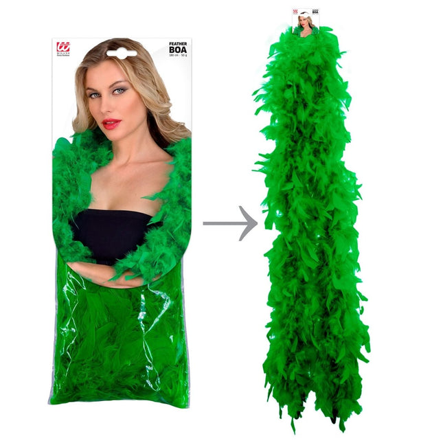 Groene Boa Veren 1,8m van Widmann koop je bij Partywinkel