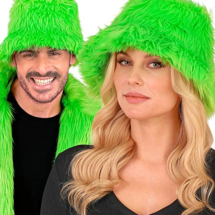 Groene Bucket Hat Pluche van Widmann koop je bij Partywinkel