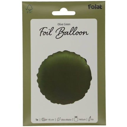 Groene Helium Ballon Rond Leeg 45cm van Folat koop je bij Partywinkel