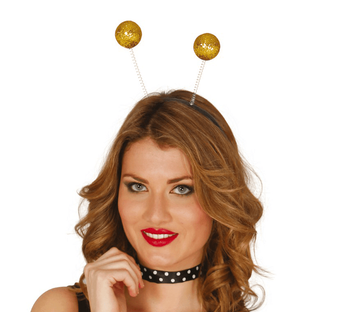 Haarband Bollen Goud Glitter van Fiestas Guirca koop je bij Partywinkel