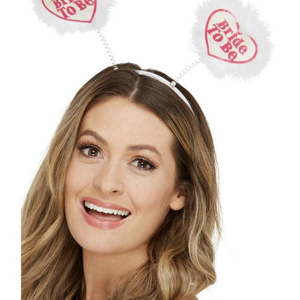 Haarband Bride To Be Wit Roze van Smiffys koop je bij Partywinkel