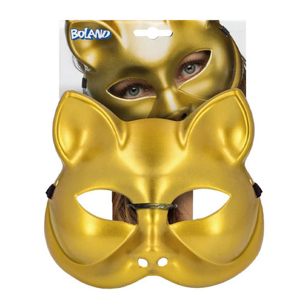 Halfmasker Kitty goud van Boland koop je bij Partywinkel