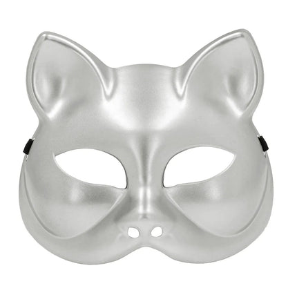 Halfmasker Kitty zilver van Boland koop je bij Partywinkel