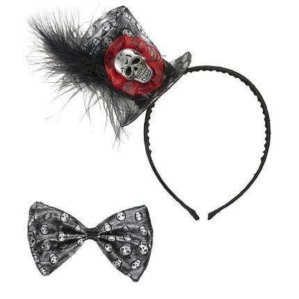 Halloween Accessoireset Haarband En Strik Metellic 2st van Widmann koop je bij Partywinkel