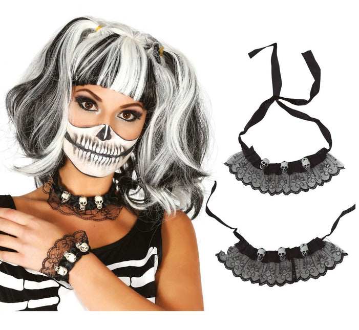 Halloween Armband En Choker Doodskop van Fiestas Guirca koop je bij Partywinkel