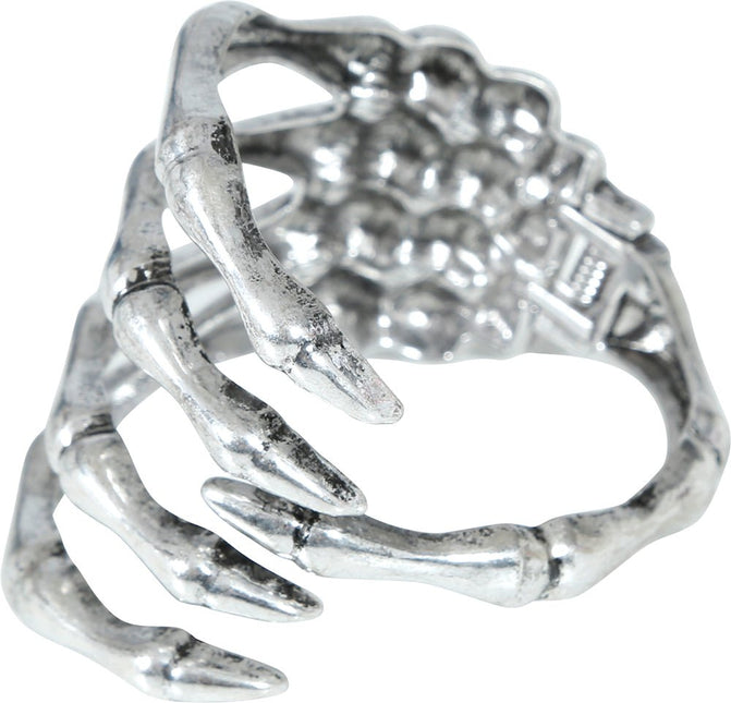 Halloween Armband Zilver Skelet Hand van Fiestas Guirca koop je bij Partywinkel