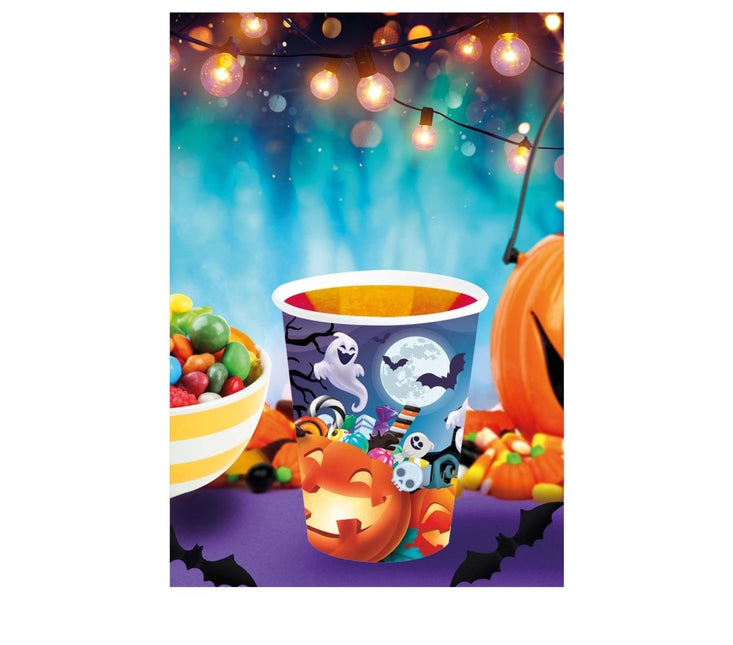 Halloween Bekers Pompoenen 240ml van Fiestas Guirca koop je bij Partywinkel