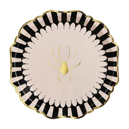 Halloween Borden Spin Gestreept 23cm 6st van Partydeco koop je bij Partywinkel