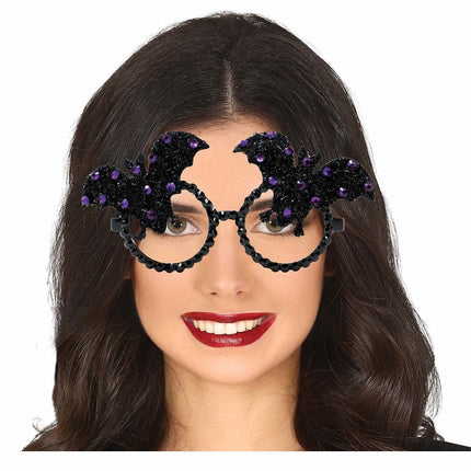 Halloween Bril Vleermuis Glitter van Fiestas Guirca koop je bij Partywinkel