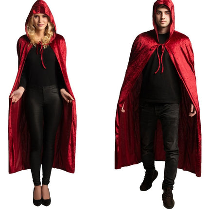 Halloween Cape Rood Capuchon van Partychimp koop je bij Partywinkel