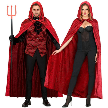 Halloween Cape Rood Fluweel 1,5m van Widmann koop je bij Partywinkel