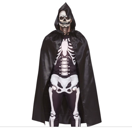 Halloween Cape Zwart Glanzend 1,2m van Fiestas Guirca koop je bij Partywinkel